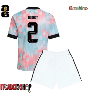 Belgio Zeno Debast #2 Seconda Maglia Bambino Mondiali 2026 Manica Corta (+ Pantaloni corti)